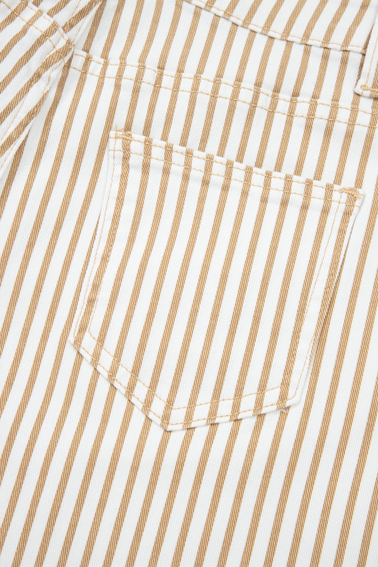 Khaki Stripe Casual Barrel Jeans