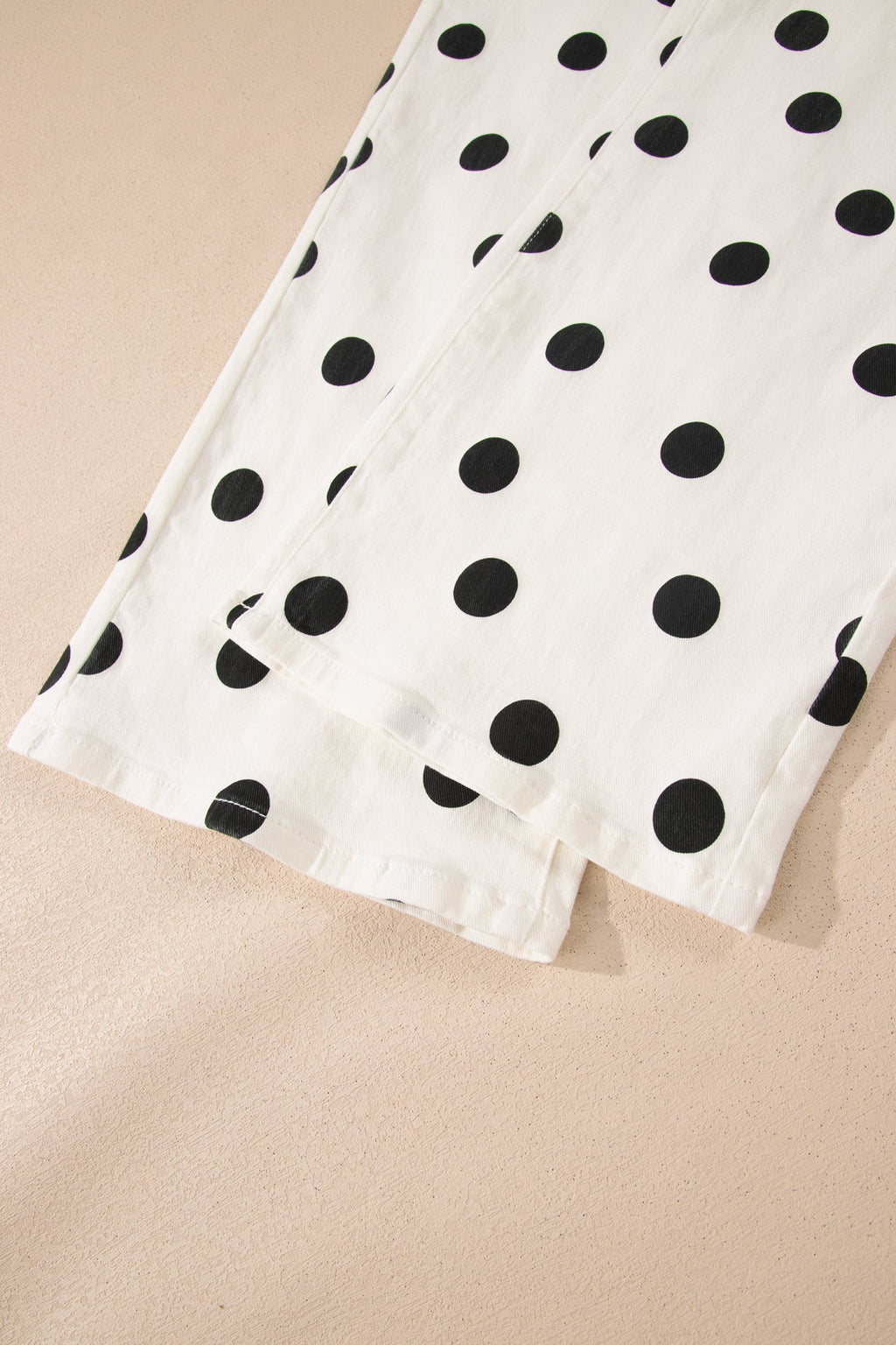 Polka Dot Wide Leg Ankle Length Jeans