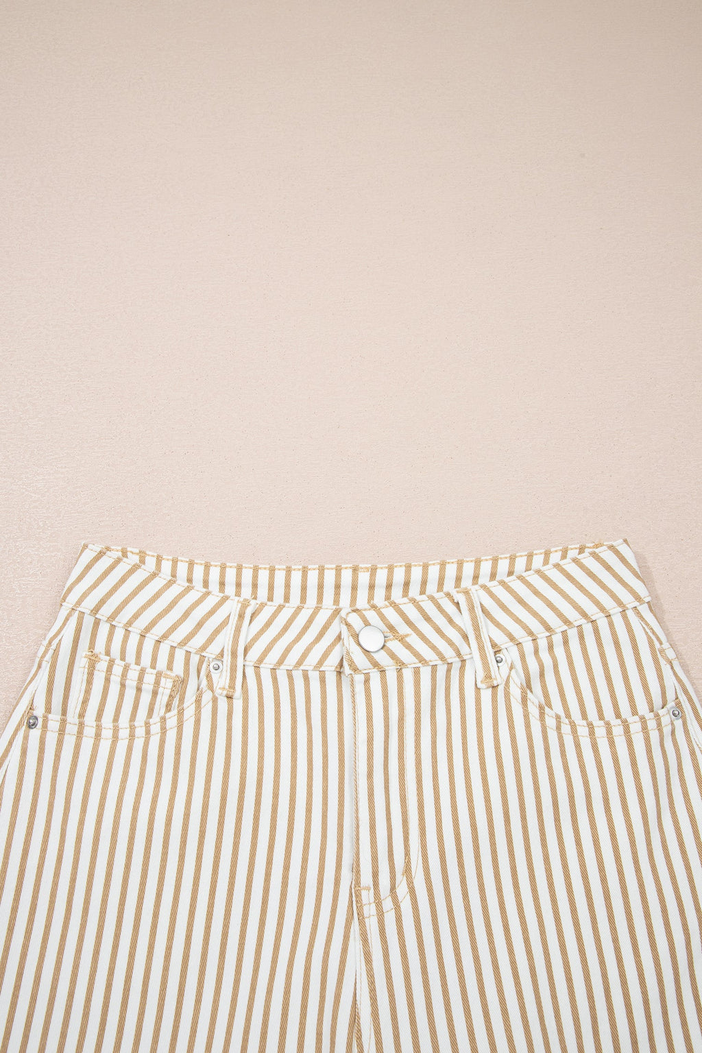 Khaki Stripe Casual Barrel Jeans