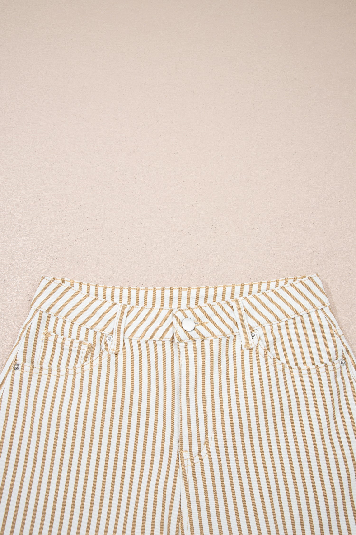 Khaki Stripe Casual Barrel Jeans